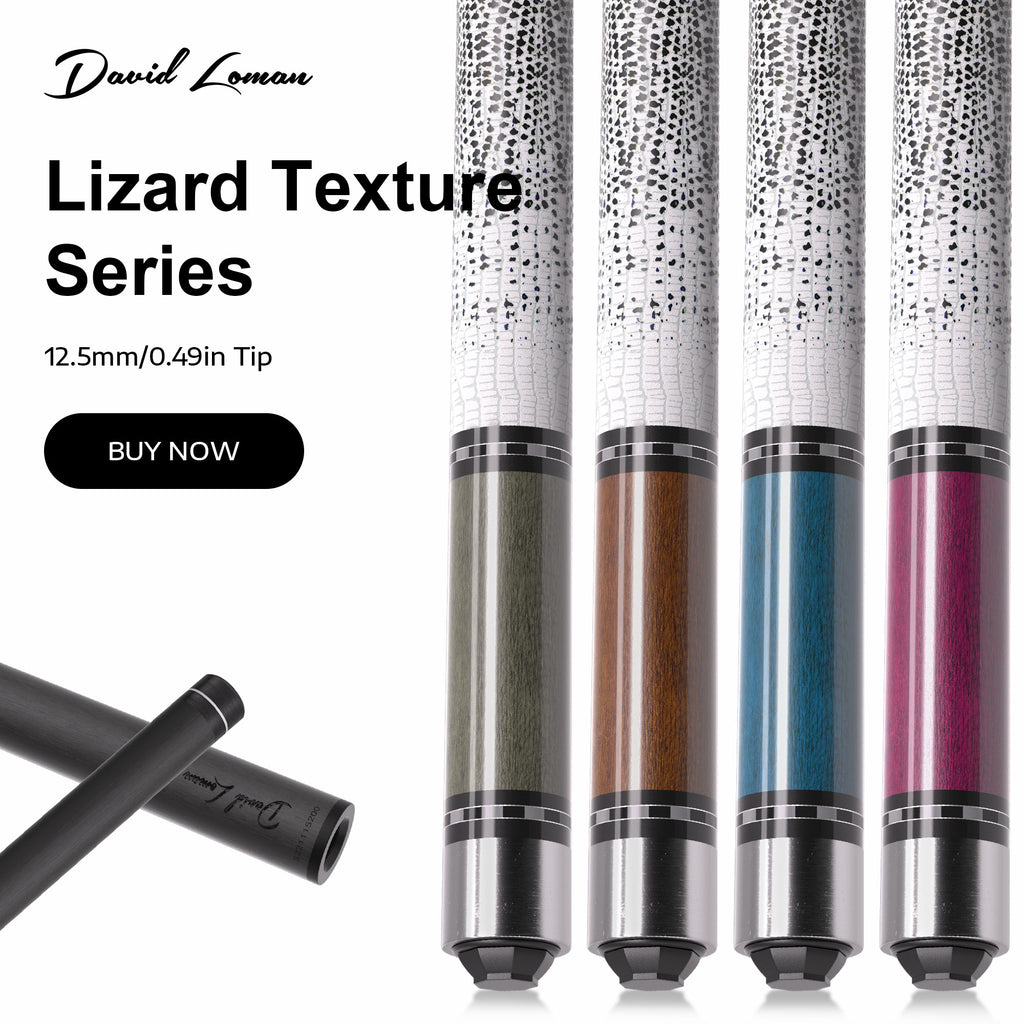 DAVID LOMAN Bird eyed lizard pattern carbon fiber pool cue 58" Black Carbon Billiard Pool Cue Stick Black technology