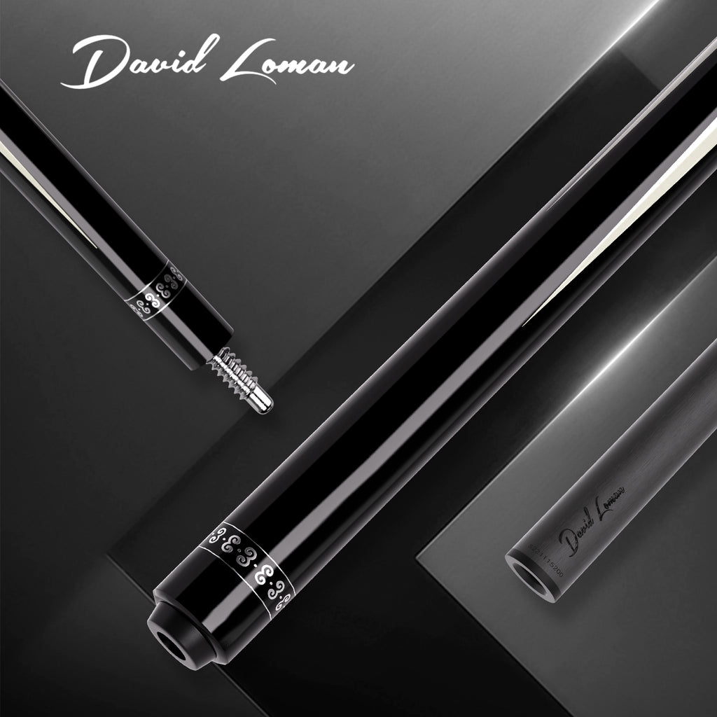 DAVID LOMAN Carbon Fiber Pool Cue 58 inches ,3/8 * 8-Pin Joint 11.5mm、12.5mm，19oz/19.5oz