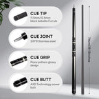 DAVID LOMAN Carbon Fiber Pool Cue 58 inches ,3/8 * 8-Pin Joint 11.5mm、12.5mm，19oz/19.5oz