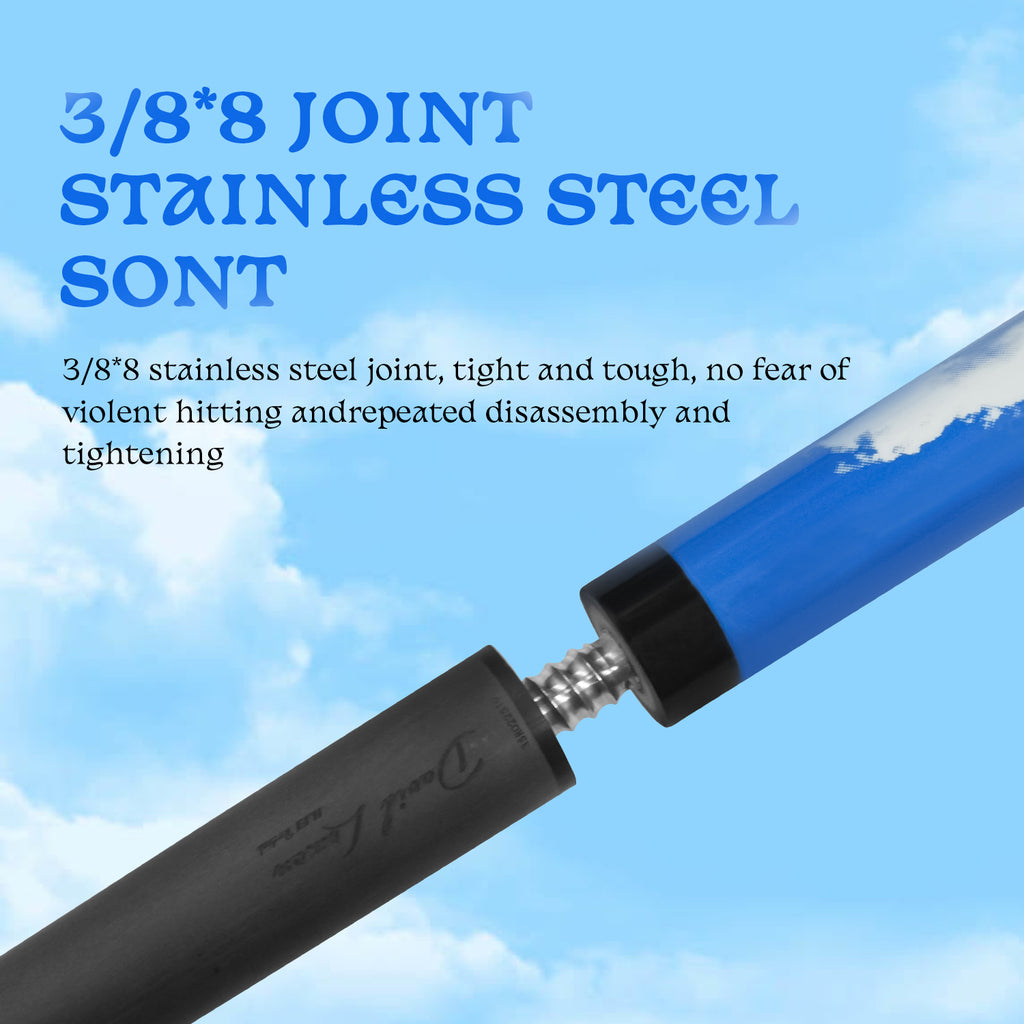 David Loman Carbon fiber billiard cue stick, Professional billiard cue,100% Carbon fiber ,bule sky