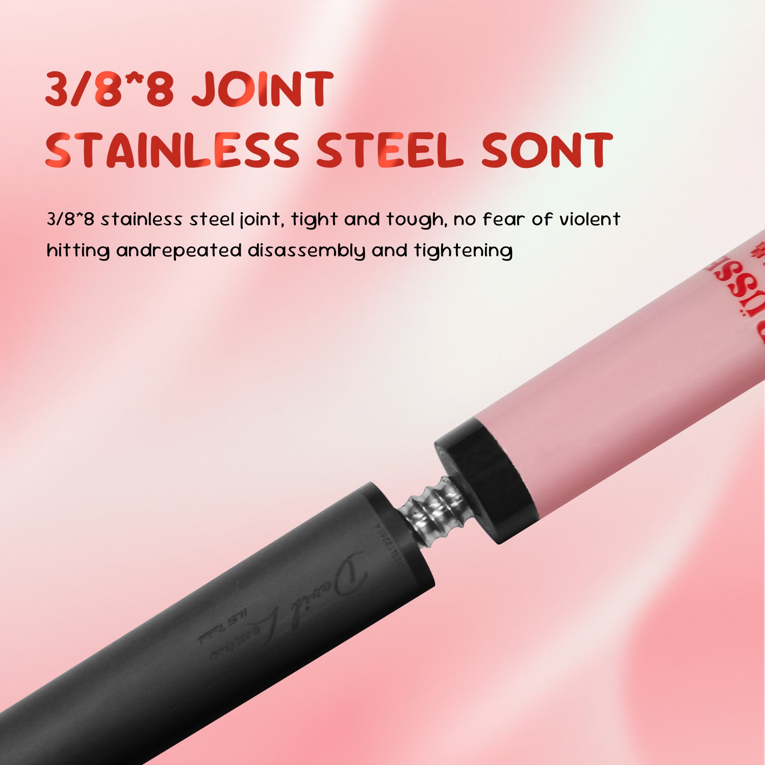 David Loman Carbon fiber billiard cue stick, Professional billiard cue,100% Carbon fiber ,3/8*8 Joint ,pink pig