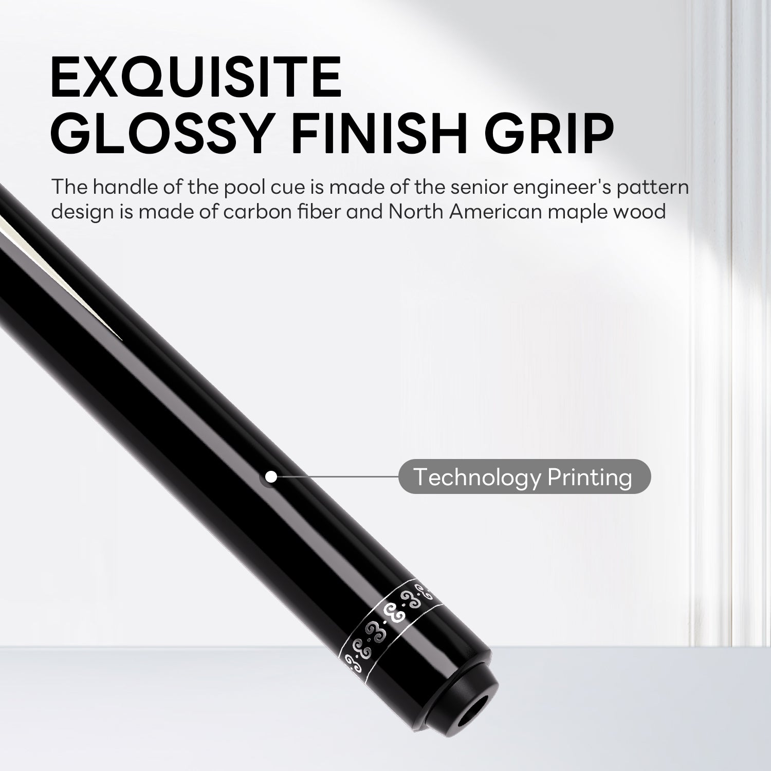 DAVID LOMAN Carbon Fiber Pool Cue 58 inches ,3/8 * 8-Pin Joint 11.5mm、12.5mm，19oz/19.5oz