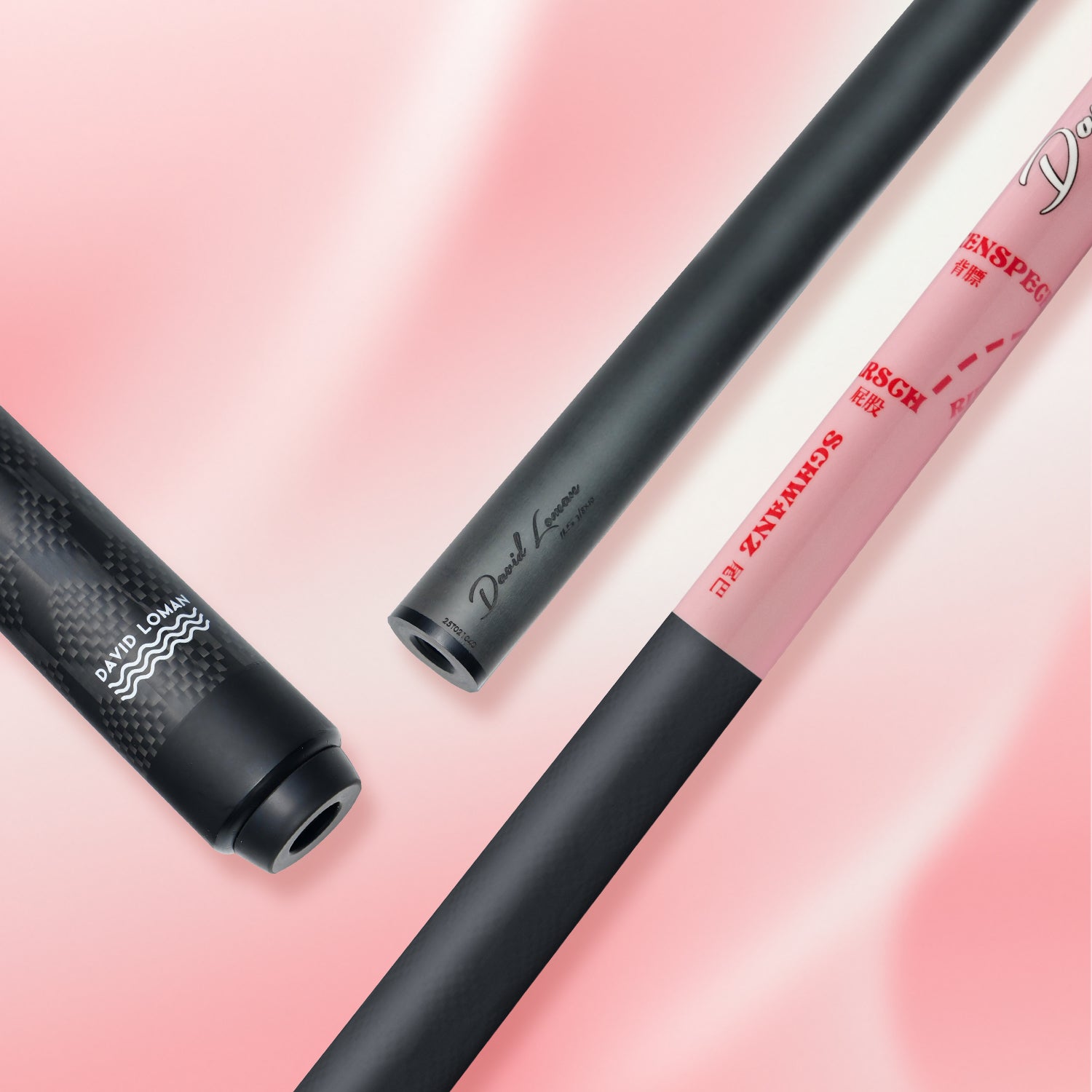 David Loman Carbon fiber billiard cue stick, Professional billiard cue,100% Carbon fiber ,3/8*8 Joint ,pink pig