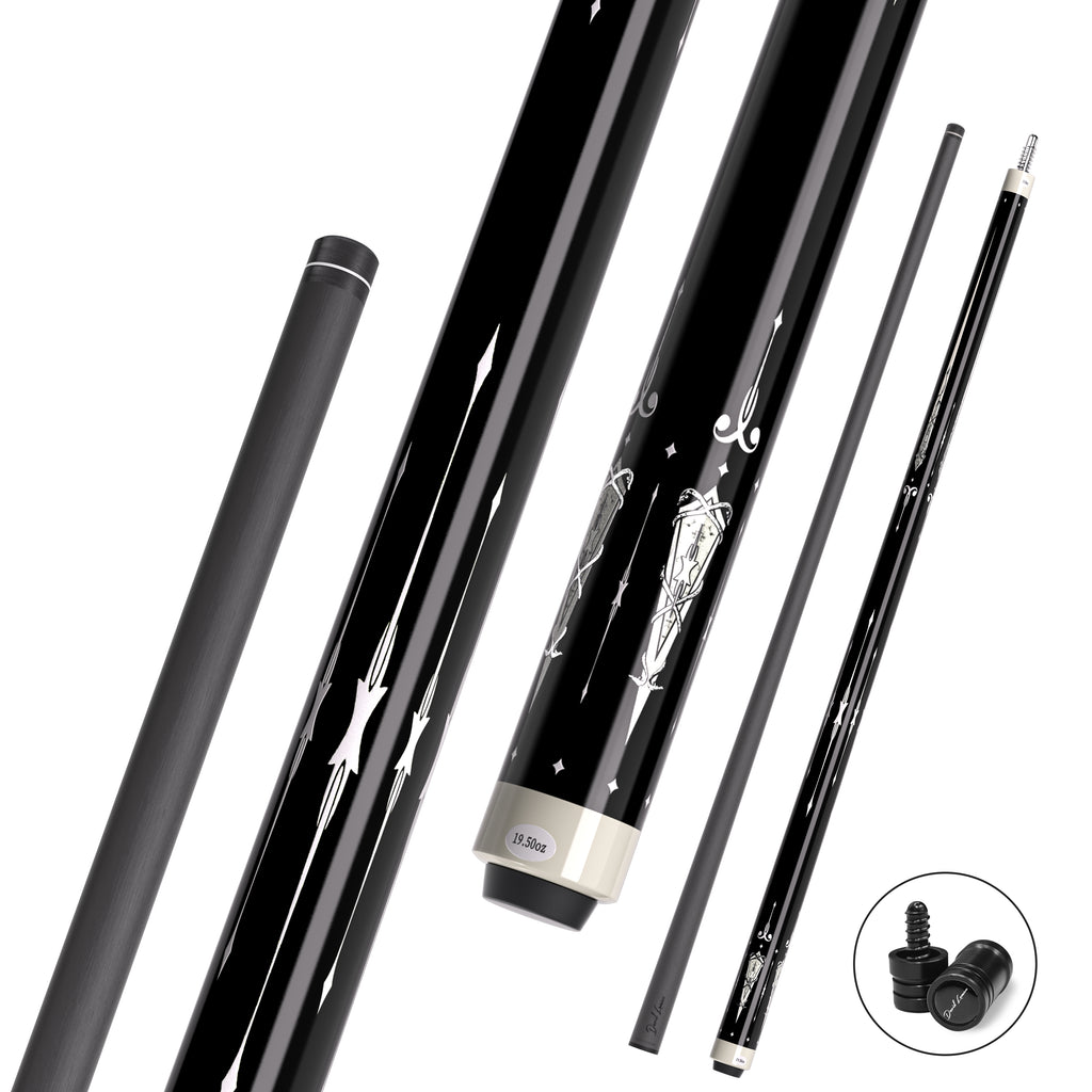 DAVID LOMAN Carbon Fiber Pool Cue 58 inches ,3/8 * 8-Pin Joint 11.5mm、12.5mm，19oz/19.5oz