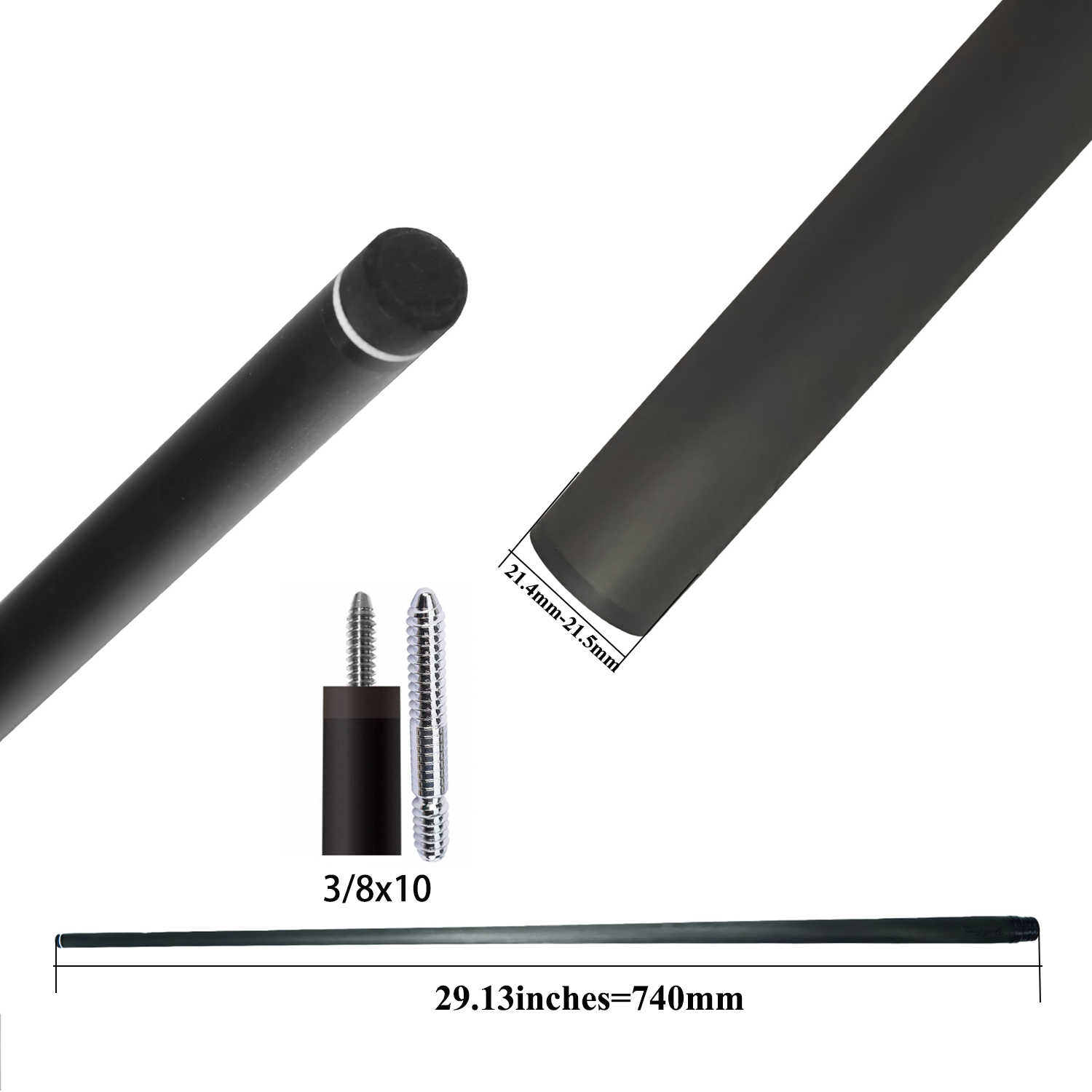 NO LOGO Cue Shaft Carbon Fiber pro taper Pool Cue Stick Billiards 10.5mm/11.5mm/12.5mm/13mm Play/Hit Carbon Fiber Pool Cue Shaft