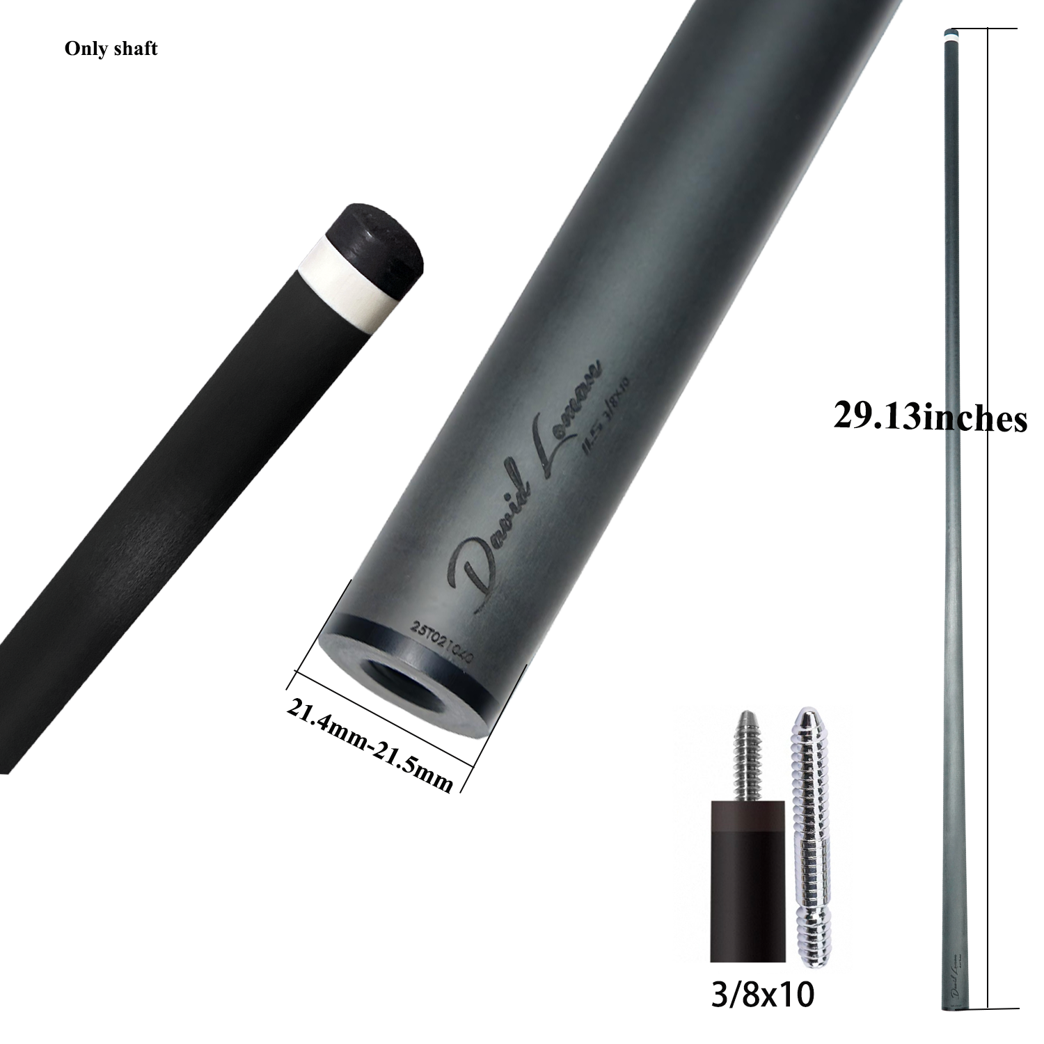 David Loman PRO Version Carbon Fiber Professional billiards cue shaft acceleration taper juma ferrule With silencing foam