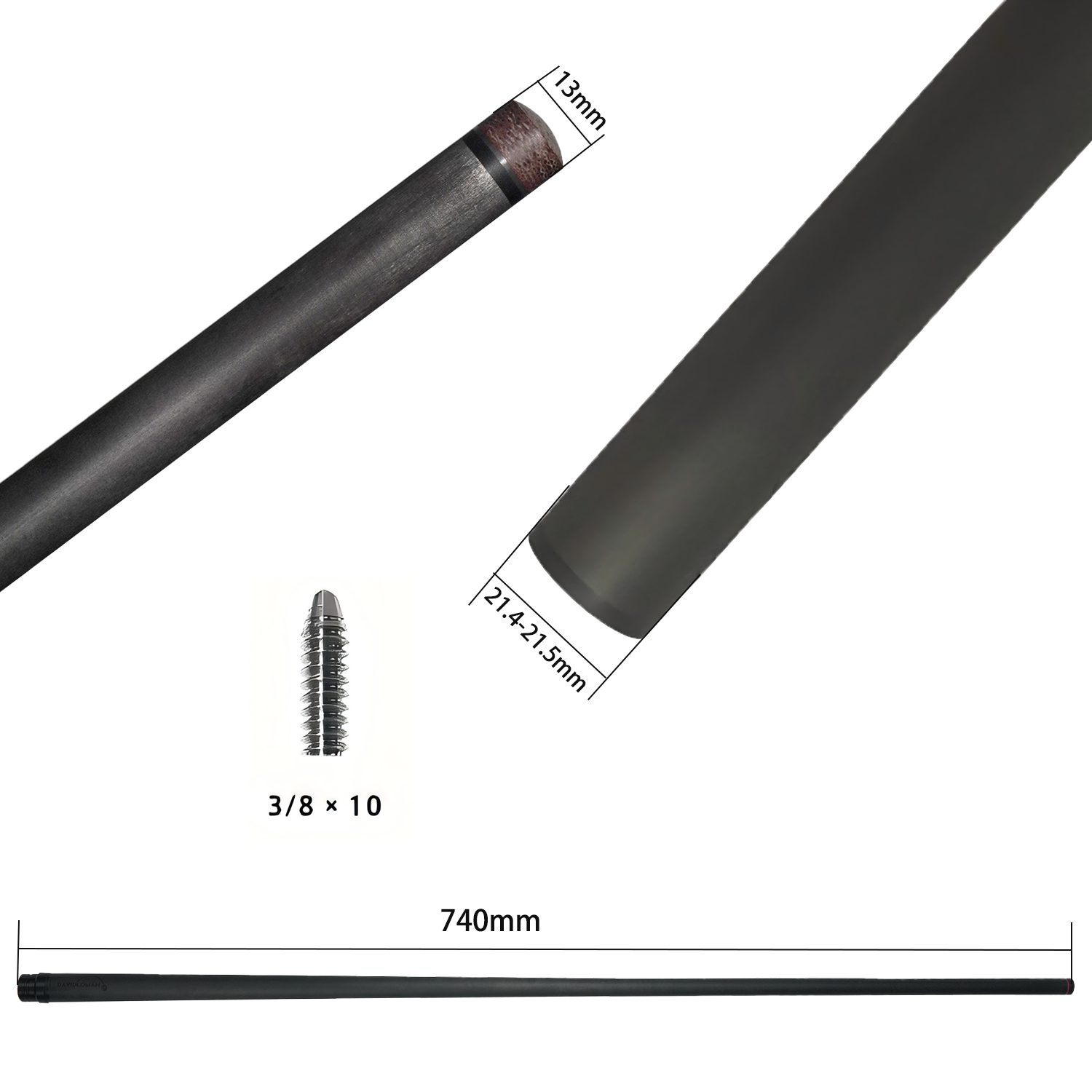 13MM Punch/Break Carbon Fiber Cue Shaft 13mm 29.13inches specifically Designed for Powerful Hitting During Kickoff