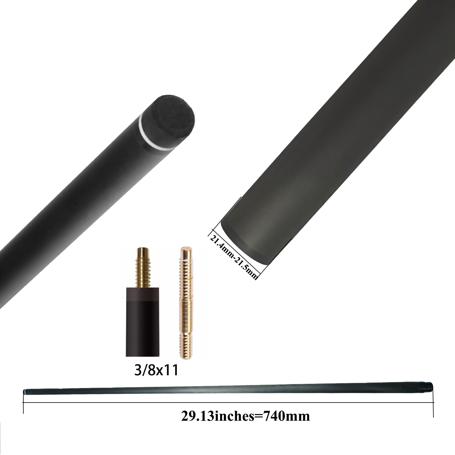 NO LOGO Cue Shaft Carbon Fiber pro taper Pool Cue Stick Billiards 10.5mm/11.5mm/12.5mm/13mm Play/Hit Carbon Fiber Pool Cue Shaft