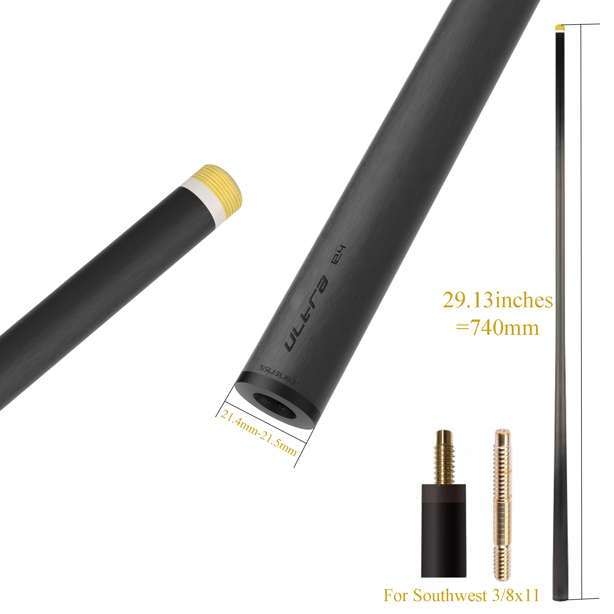 David Loman Ultra Version Carbon Fiber billiard cue shaft Acceleration taper Design for the competition Premium Orange Gift Box