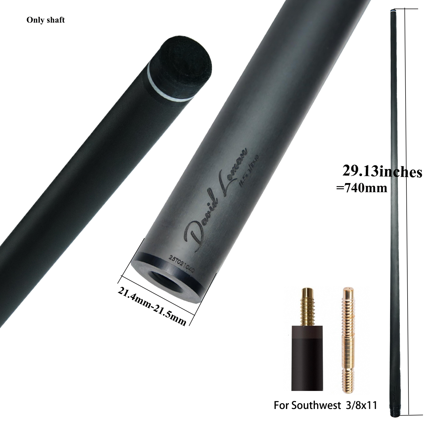 David Loman First-generation version Play/Hit cue Shaft Carbon Fiber Pool Cue Shaft
