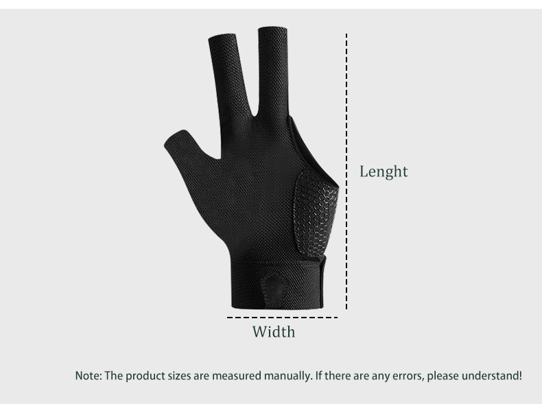 Professional billiards cue gloves Anti slip sweat absorbing breathable pool cue gloves