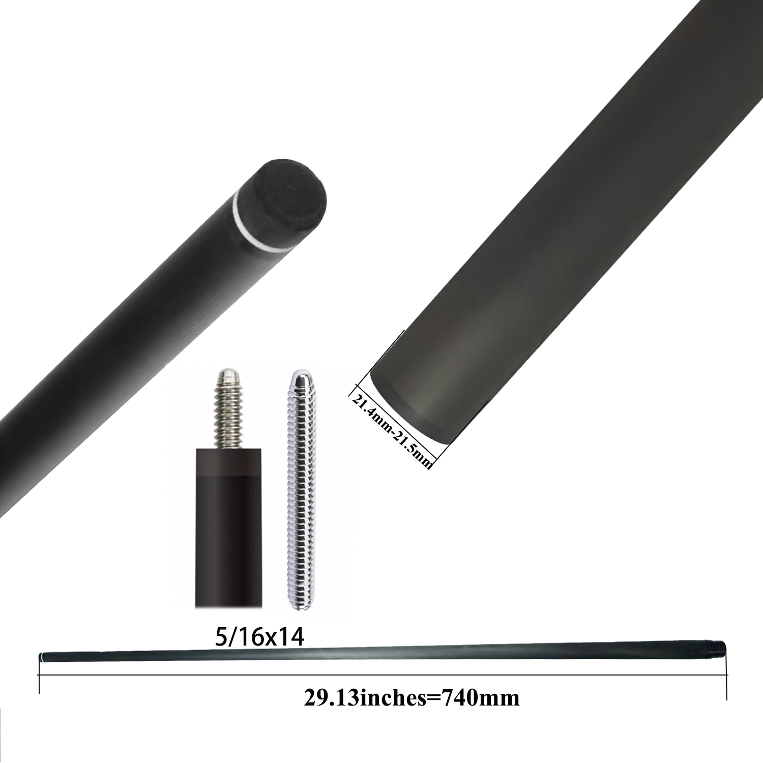 NO LOGO Cue Shaft Carbon Fiber pro taper Pool Cue Stick Billiards 10.5mm/11.5mm/12.5mm/13mm Play/Hit Carbon Fiber Pool Cue Shaft