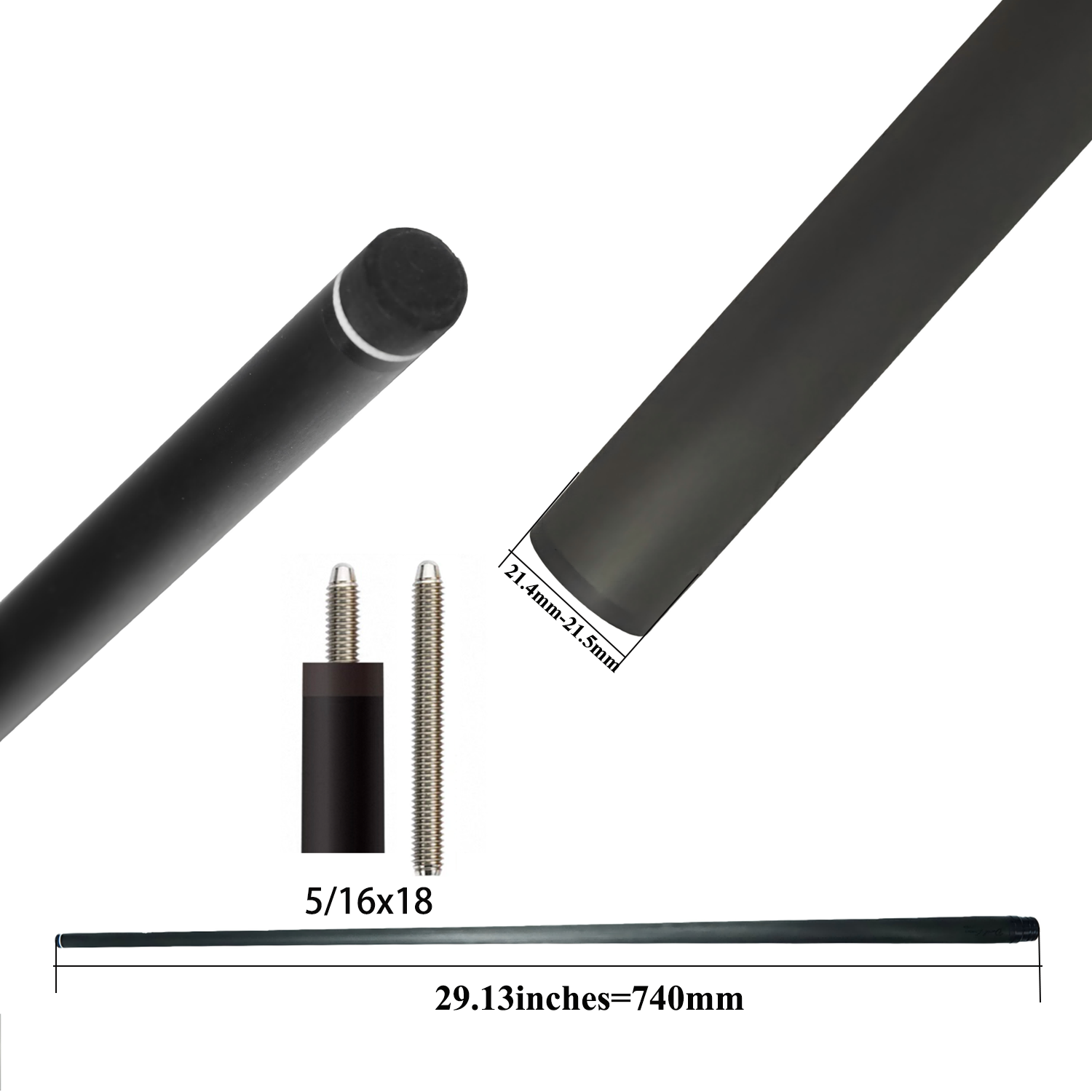 NO LOGO Cue Shaft Carbon Fiber pro taper Pool Cue Stick Billiards 10.5mm/11.5mm/12.5mm/13mm Play/Hit Carbon Fiber Pool Cue Shaft