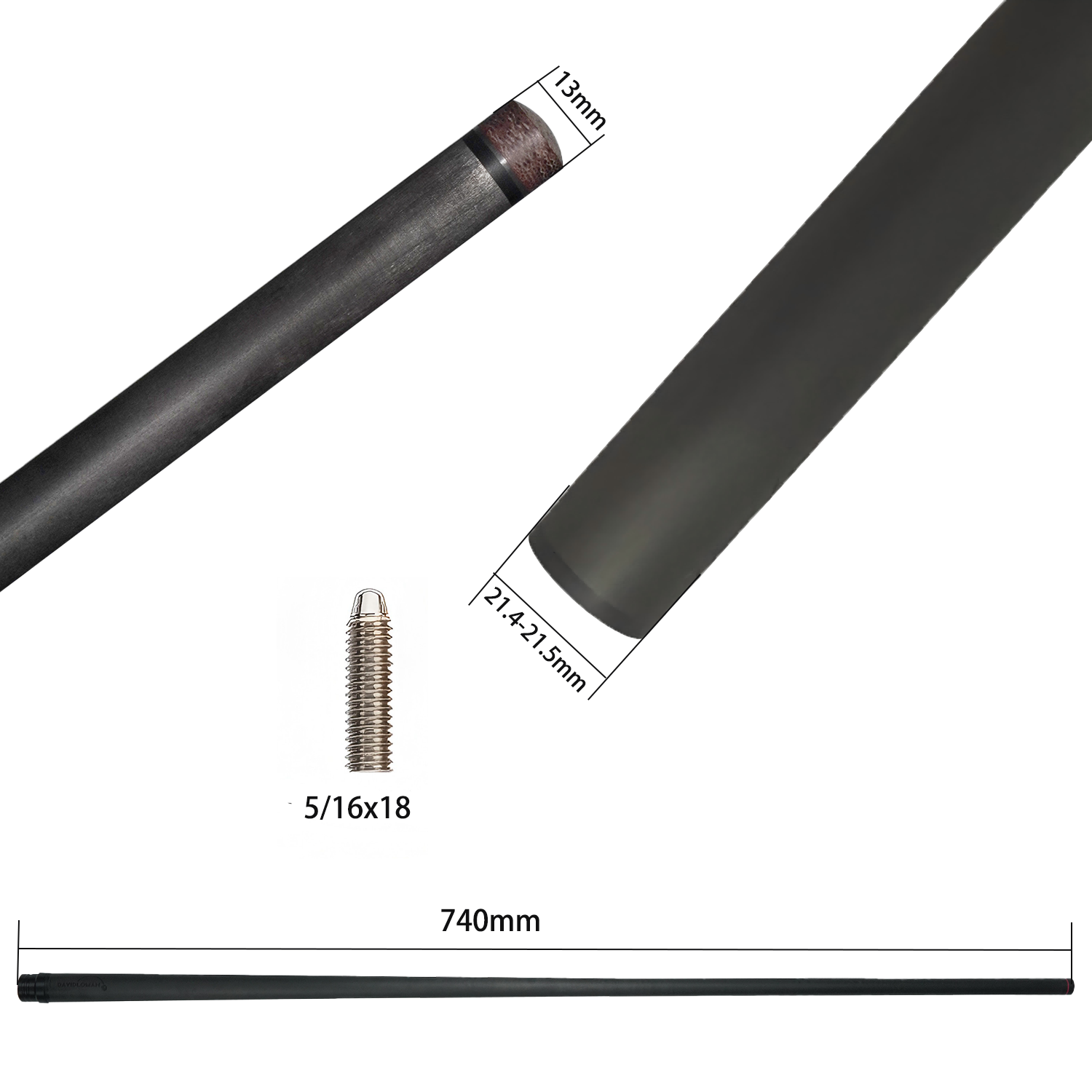 13MM Punch/Break Carbon Fiber Cue Shaft 13mm 29.13inches specifically Designed for Powerful Hitting During Kickoff