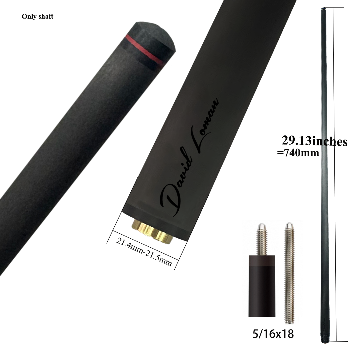 13MM Punch/Break Carbon Fiber Cue Shaft 13mm 29.13inches specifically Designed for Powerful Hitting During Kickoff