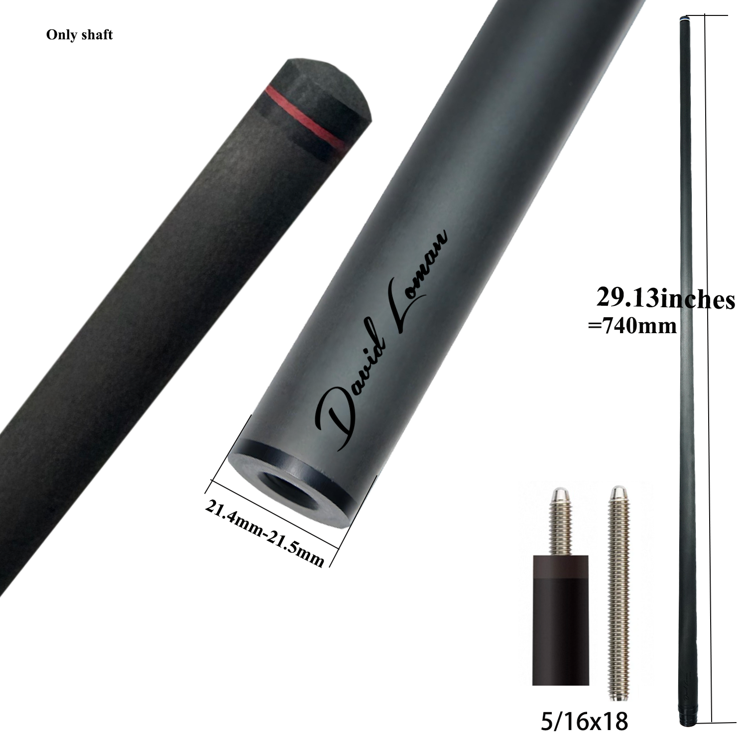 13MM Punch/Break Carbon Fiber Cue Shaft 13mm 29.13inches specifically Designed for Powerful Hitting During Kickoff