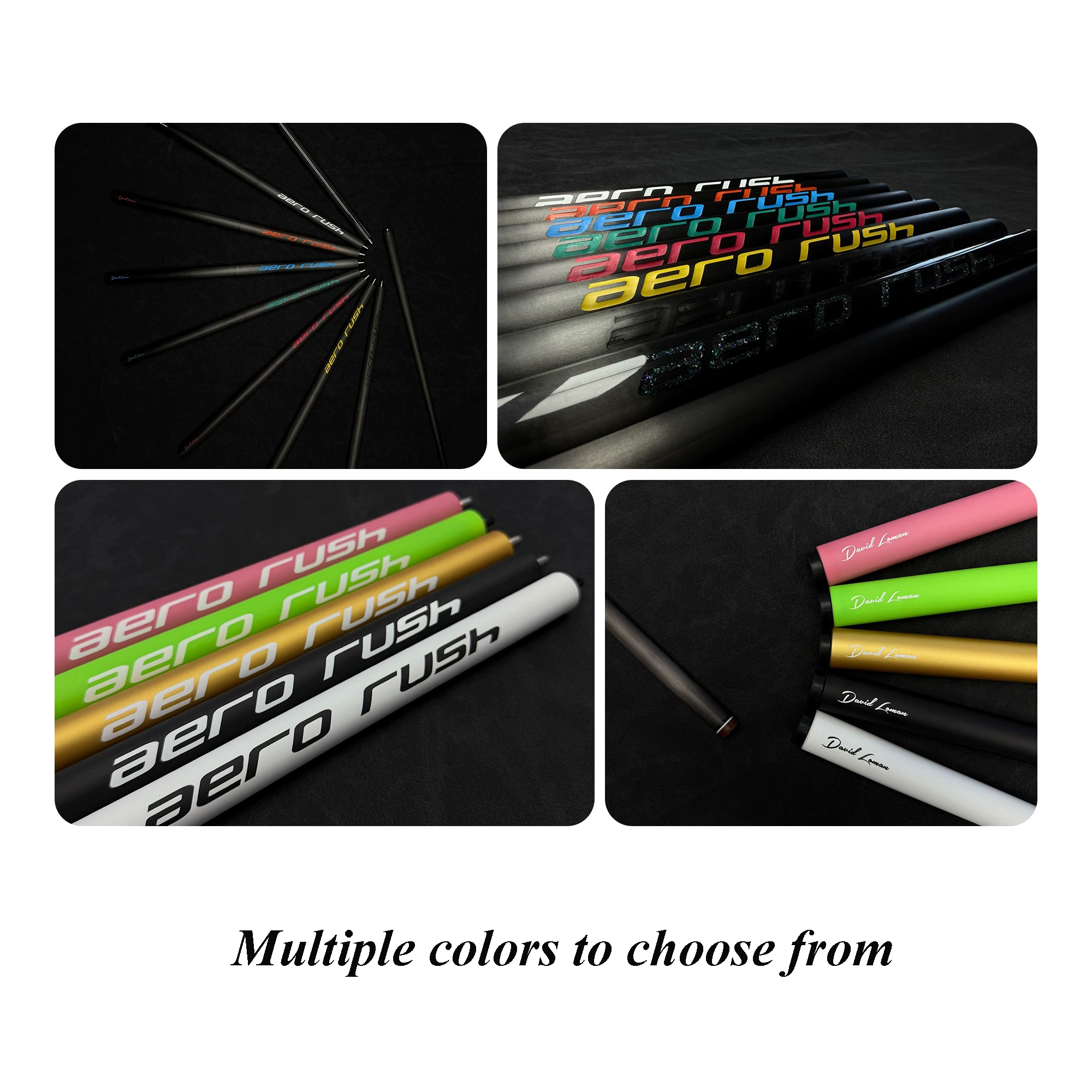 DAVID LOMAN AERORUSH Jump Break Cue 13~14oz,3 Piece Pool Stick 14mm Bakelite Tip for Explosive Breaks and Effortless Jumps 51.5 inches