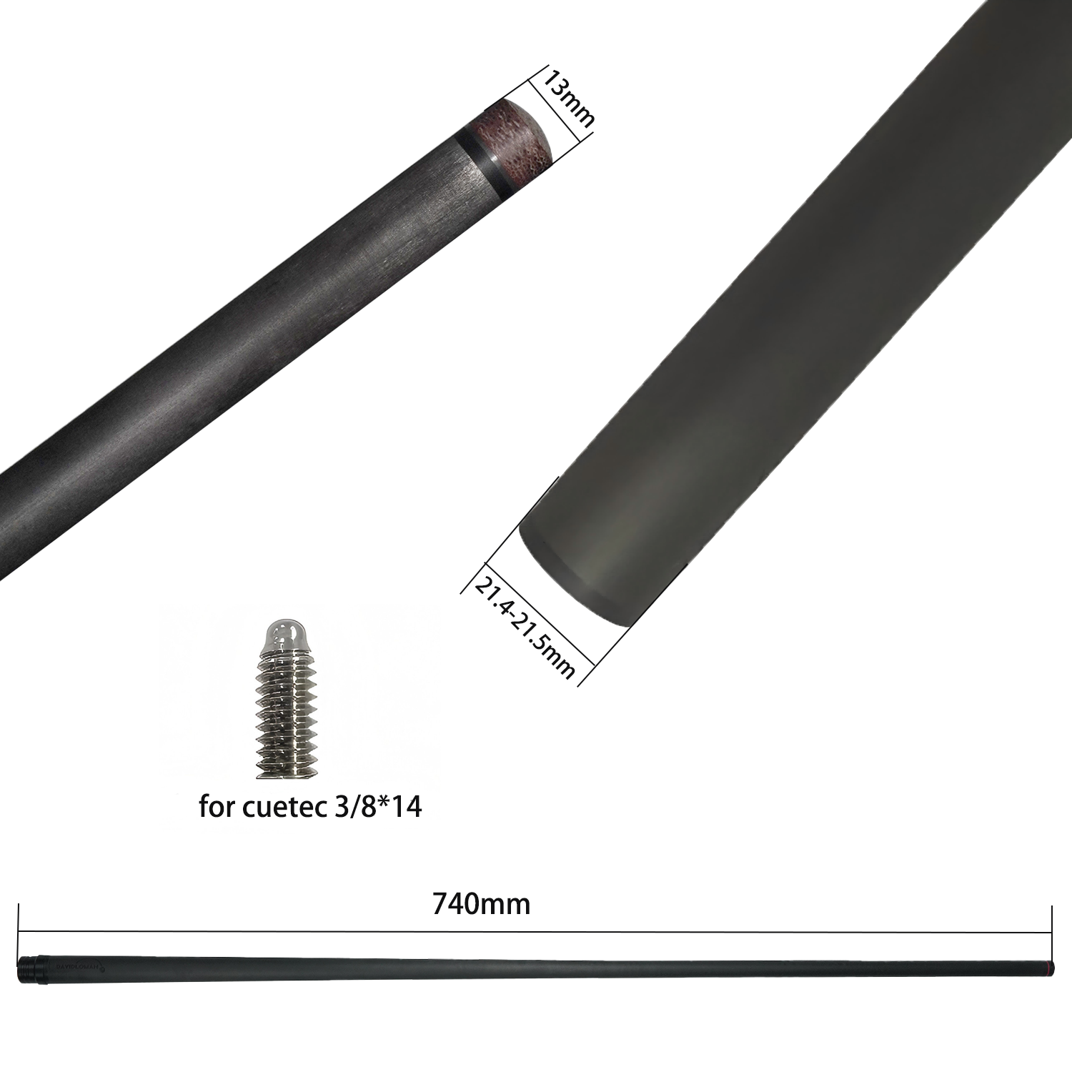 13MM Punch/Break Carbon Fiber Cue Shaft 13mm 29.13inches specifically Designed for Powerful Hitting During Kickoff