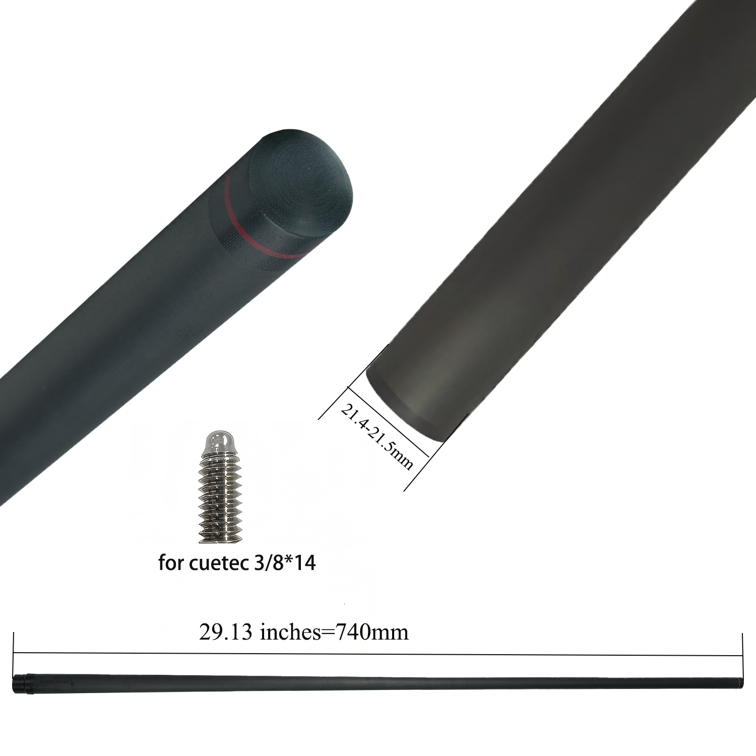 13MM Punch/Break Carbon Fiber Cue Shaft 13mm 29.13inches specifically Designed for Powerful Hitting During Kickoff