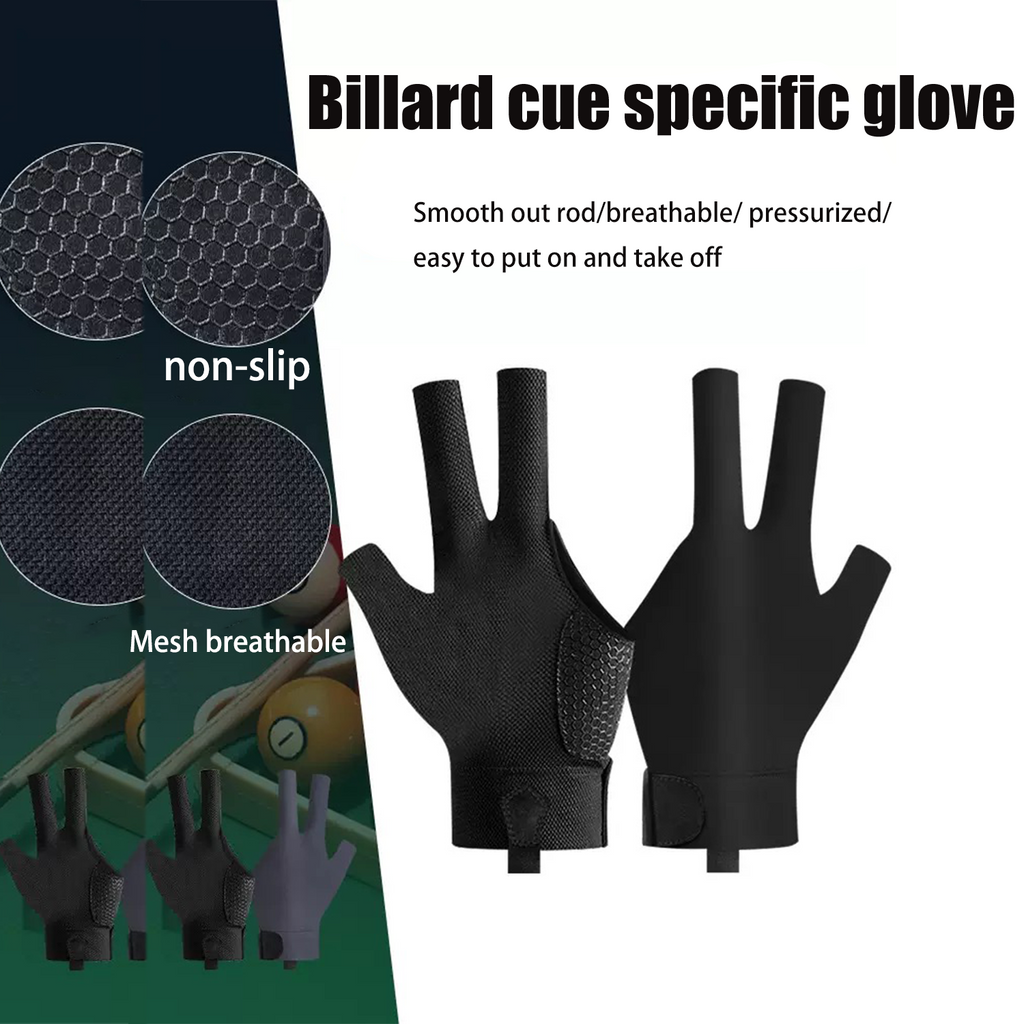 Professional billiards cue gloves Anti slip sweat absorbing breathable pool cue gloves