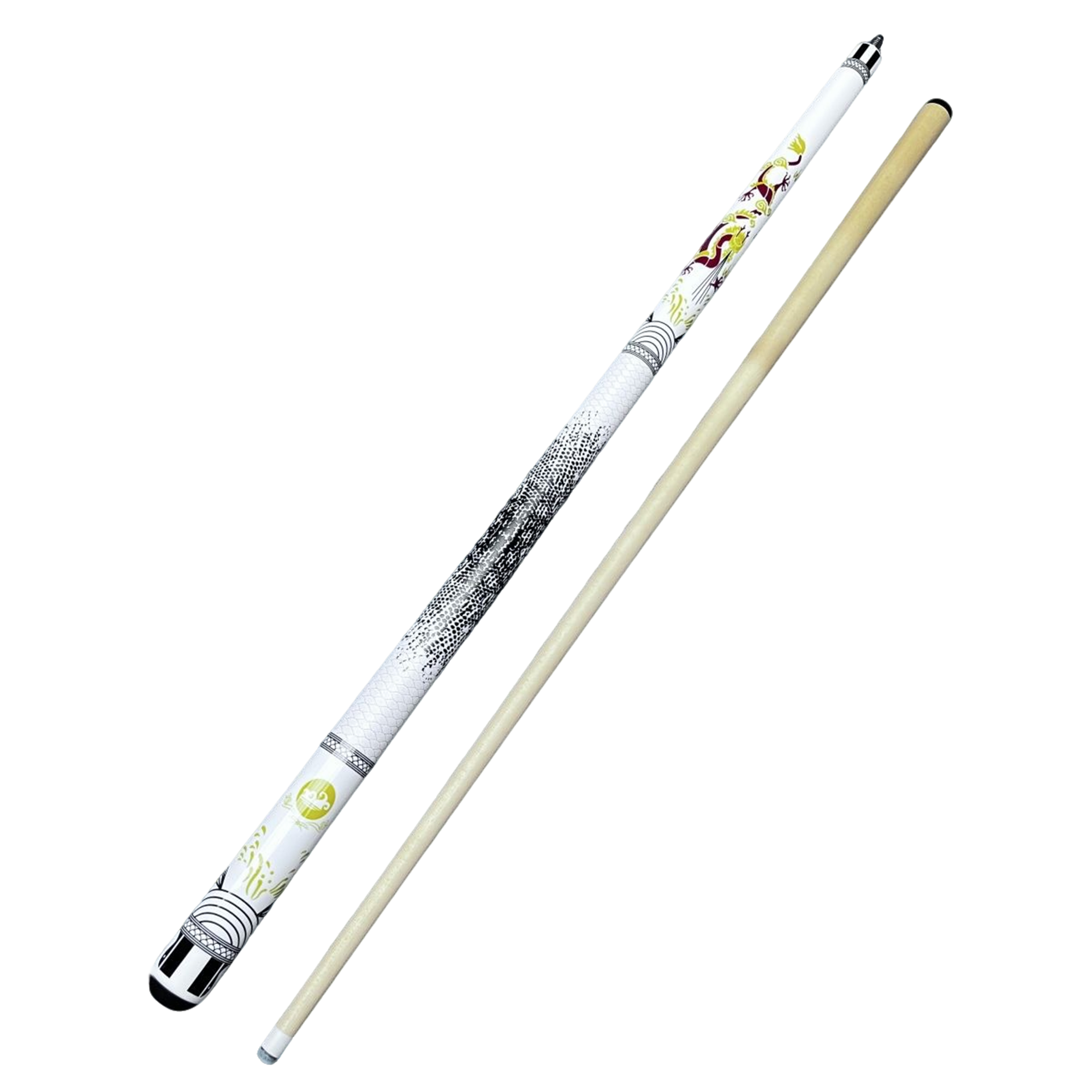 White Dragon 2-Piece Maple Pool Cue Stick