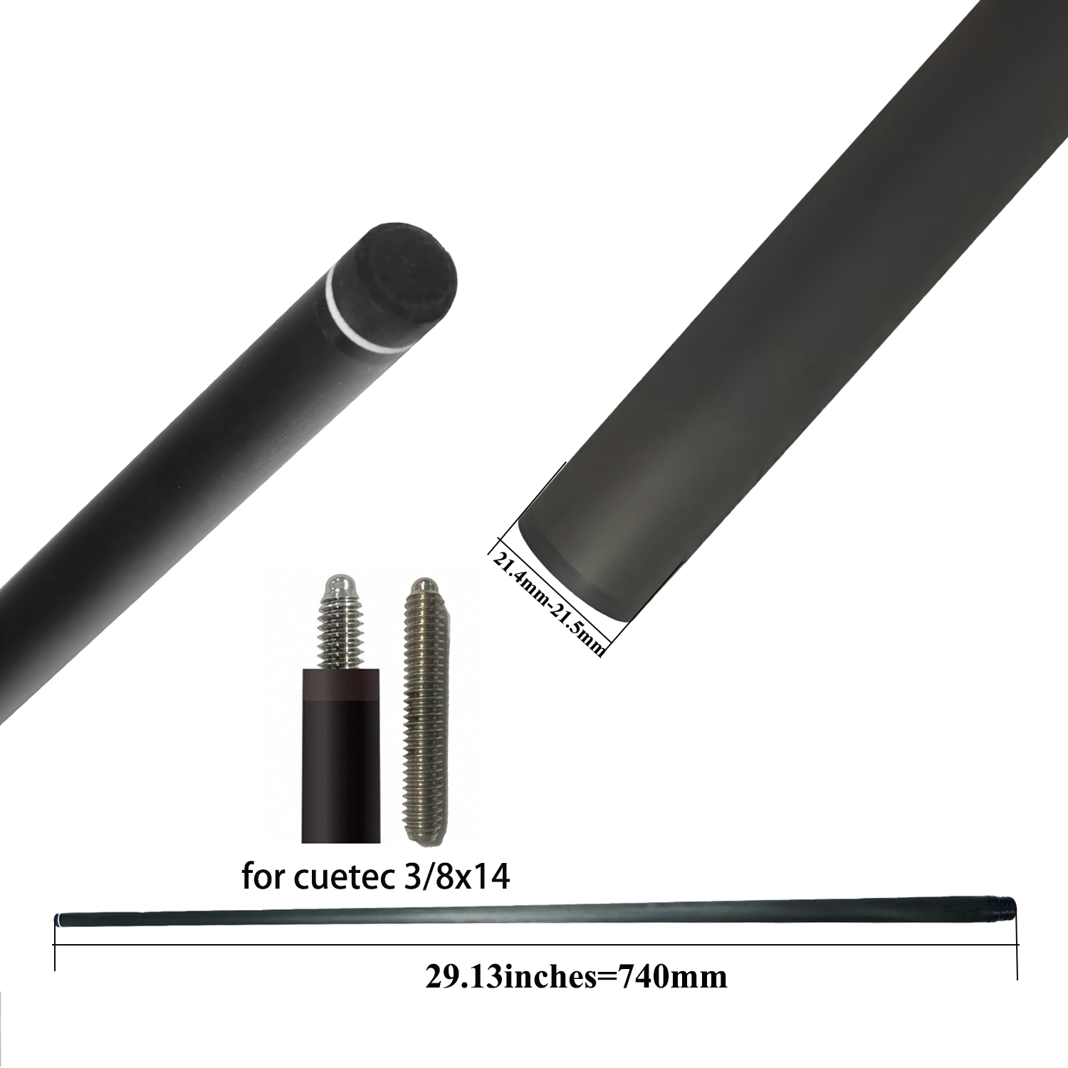 NO LOGO Cue Shaft Carbon Fiber pro taper Pool Cue Stick Billiards 10.5mm/11.5mm/12.5mm/13mm Play/Hit Carbon Fiber Pool Cue Shaft