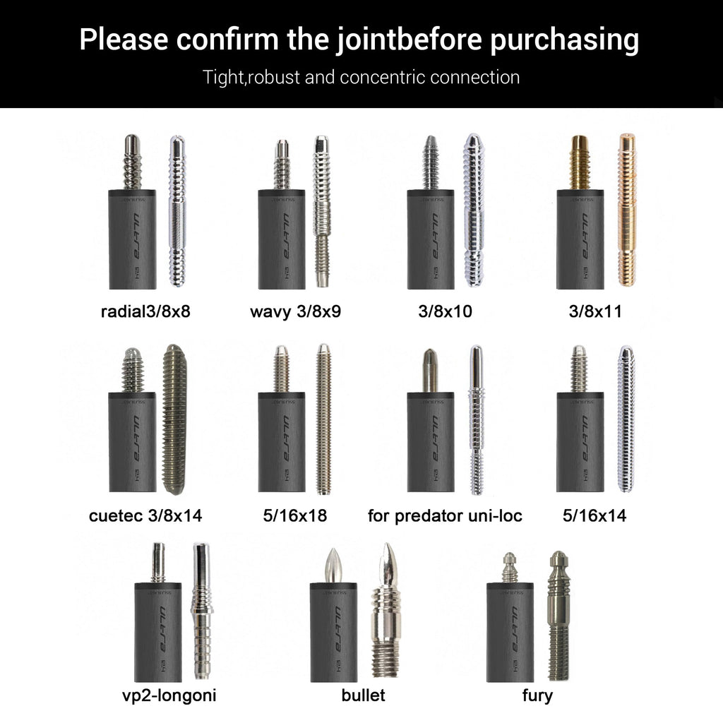 DAVID LOMAN - 29.13" /Radial Wavy 3/8-10 3/8-11 3/8-14 Uni-Loc 5/16-18 Carbon Fiber Pool Cue Shaft, Low Deflection Cue Stick Shaft,Professional Cue Stick Shaft