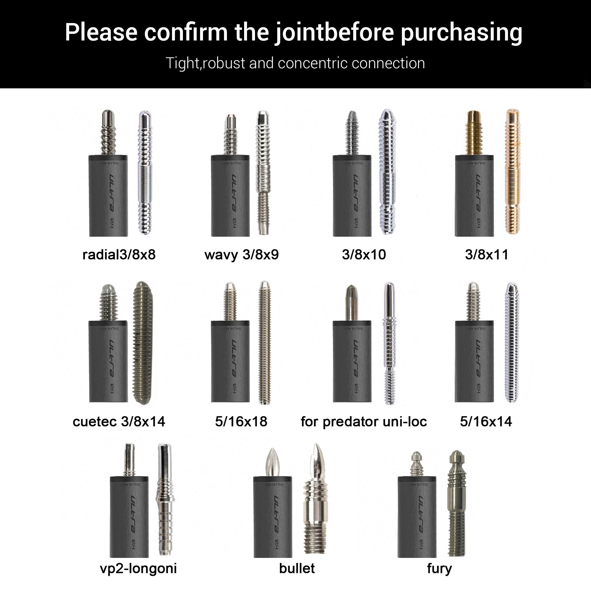 DAVID LOMAN - 29.13" /Radial Wavy 3/8-10 3/8-11 3/8-14 Uni-Loc 5/16-18 Carbon Fiber Pool Cue Shaft, Low Deflection Cue Stick Shaft,Professional Cue Stick Shaft