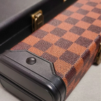 1/2 Billiards Cue Box High Quality Exquisite Craftsmanship Coffee Plaid Style