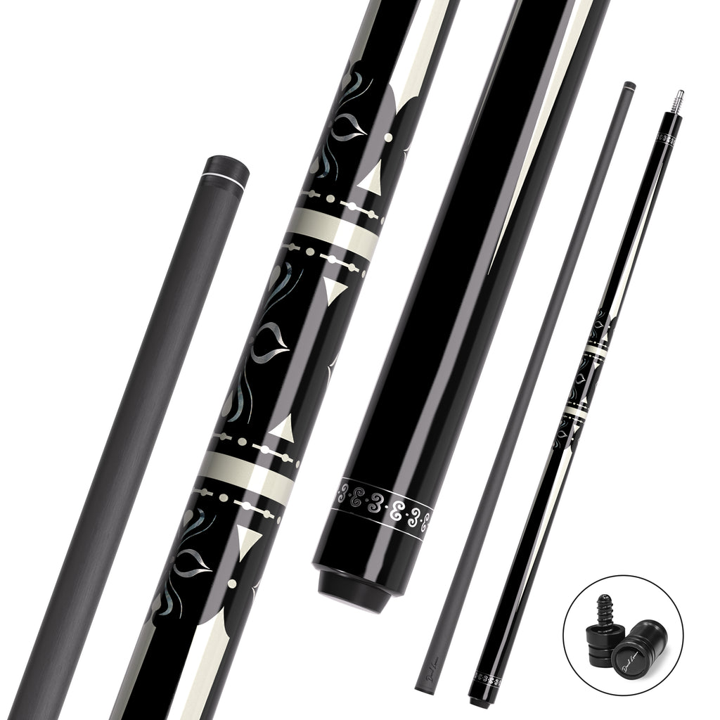 DAVID LOMAN Carbon Fiber Pool Cue 58 inches ,3/8 * 8-Pin Joint 11.5mm、12.5mm，19oz/19.5oz