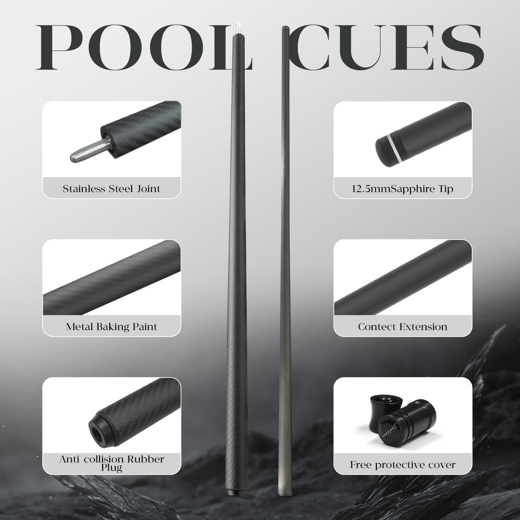 David Loman Billiard Cue 100 % Carbon Fiber Pool Cue stick 58 inches,11.5mm/12.5mm Pen Tip Professional carbon fiber Billard cue