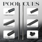 David Loman Billiard Cue 100 % Carbon Fiber Pool Cue stick 58 inches,11.5mm/12.5mm Pen Tip Professional carbon fiber Billard cue