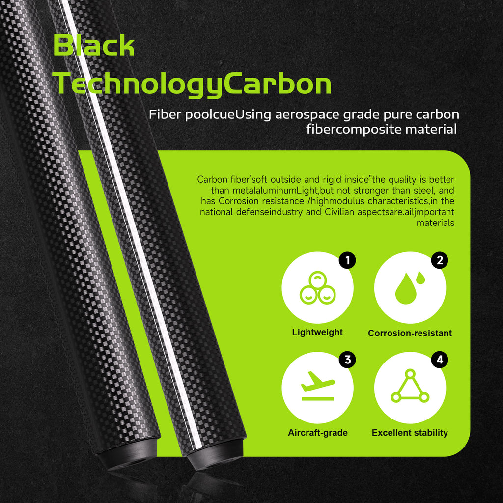 DAVID LOMAN 3k weave carbon fiber pool cue  12.5mm 19.5oz