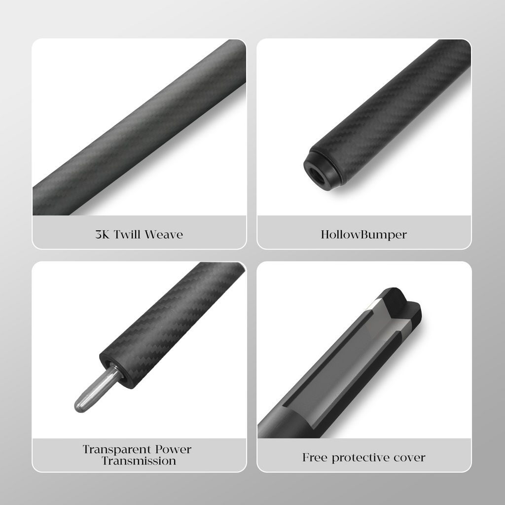 David Loman Billiard Cue 100 % Carbon Fiber Pool Cue stick 58 inches,11.5mm/12.5mm Pen Tip Professional carbon fiber Billard cue