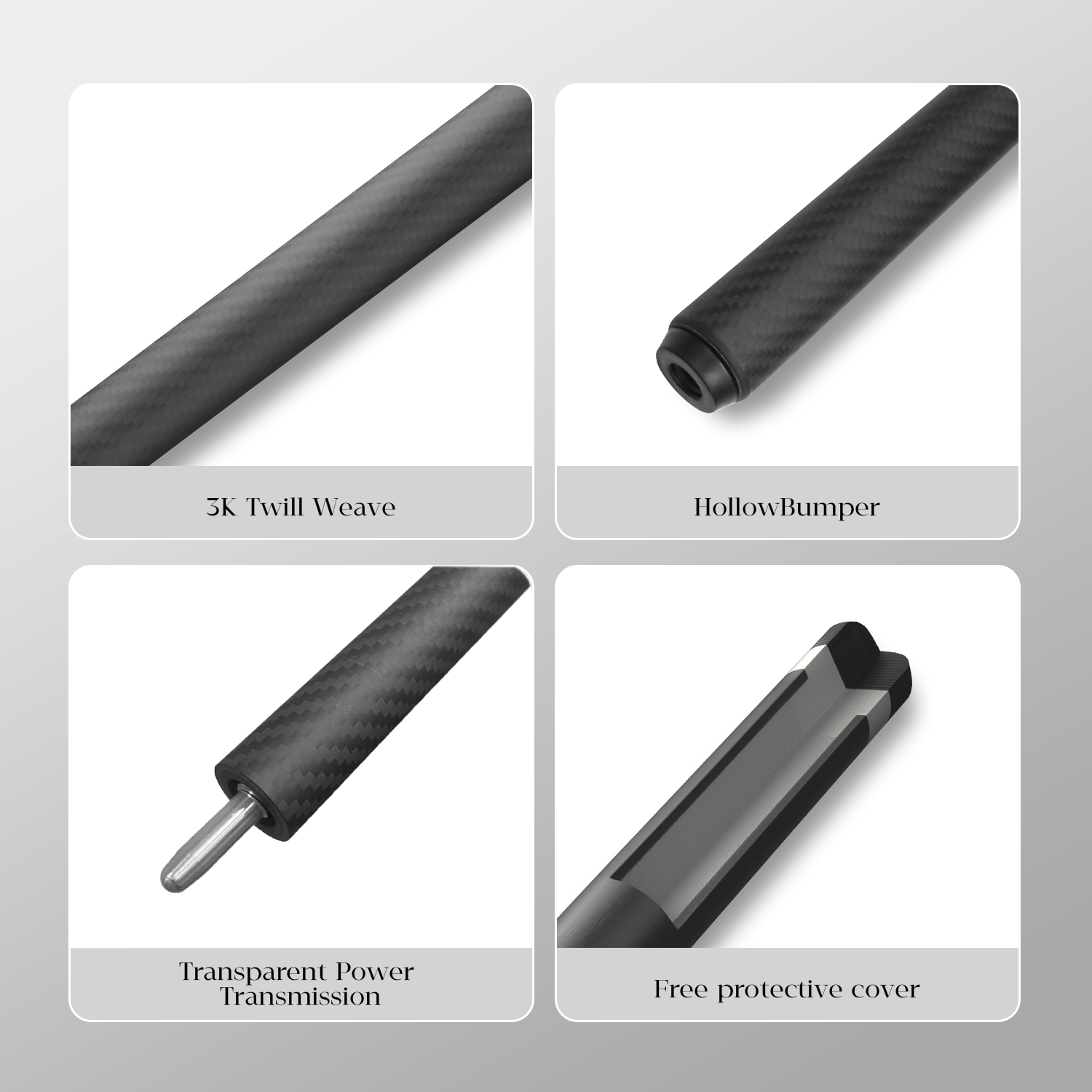 David Loman Billiard Cue 100 % Carbon Fiber Pool Cue stick 58 inches,11.5mm/12.5mm Pen Tip Professional carbon fiber Billard cue