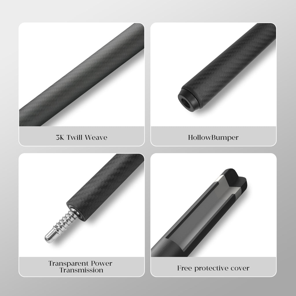 David Loman Billiard Cue 100 % Carbon Fiber Pool Cue stick 58 inches,11.5mm/12.5mm Pen Tip Professional carbon fiber Billard cue