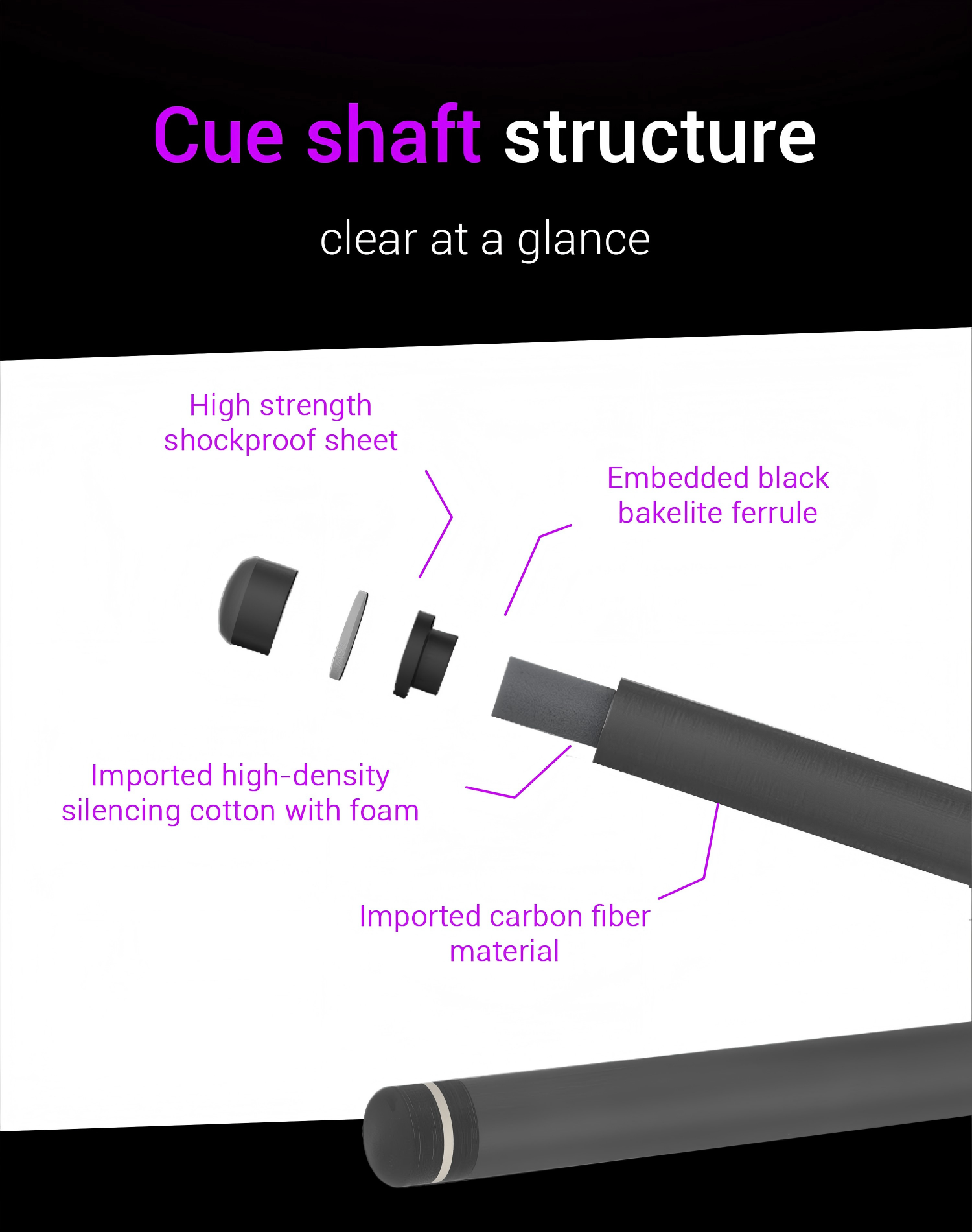 David Loman First-generation version Play/Hit cue Shaft Carbon Fiber Pool Cue Shaft