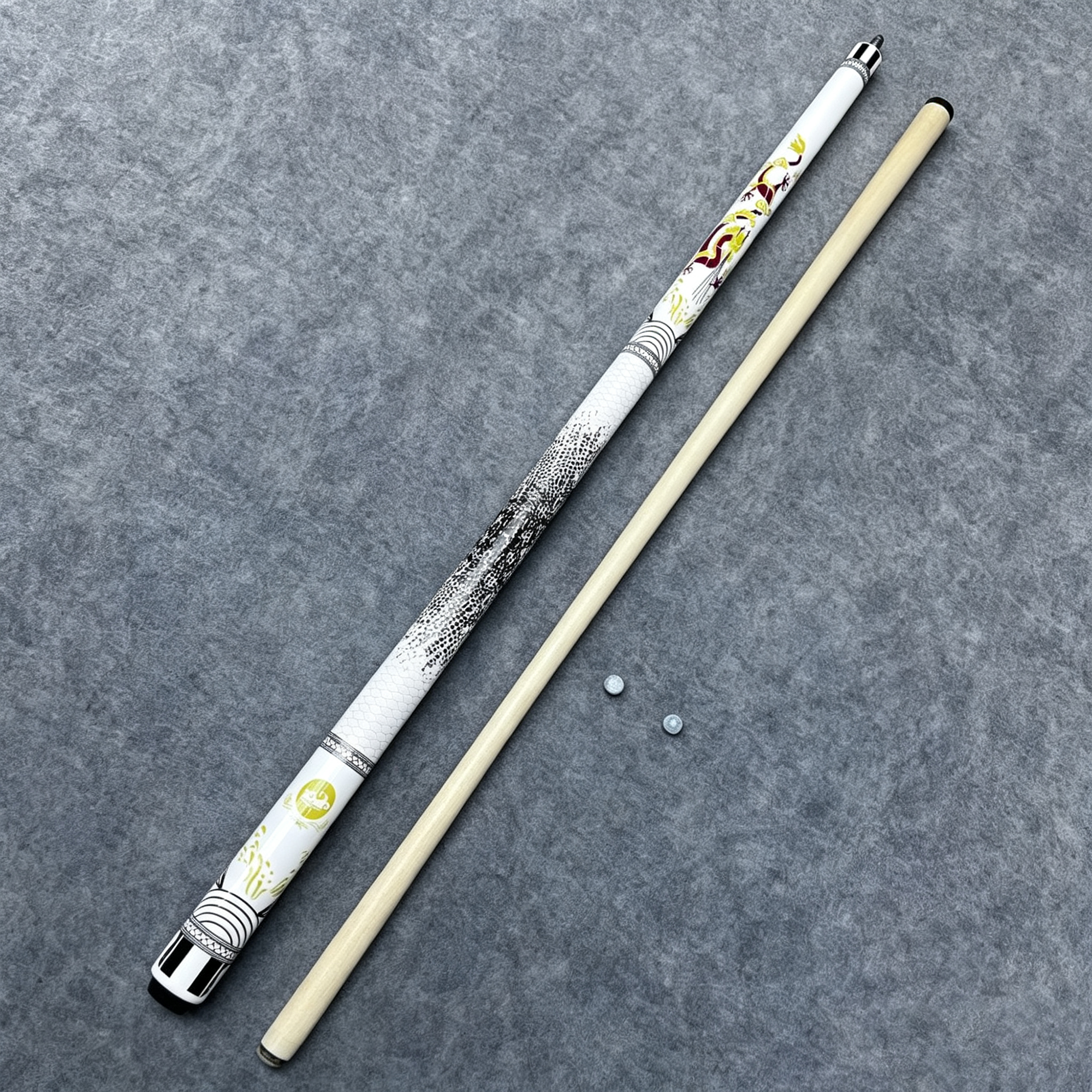 White Dragon 2-Piece Maple Pool Cue Stick
