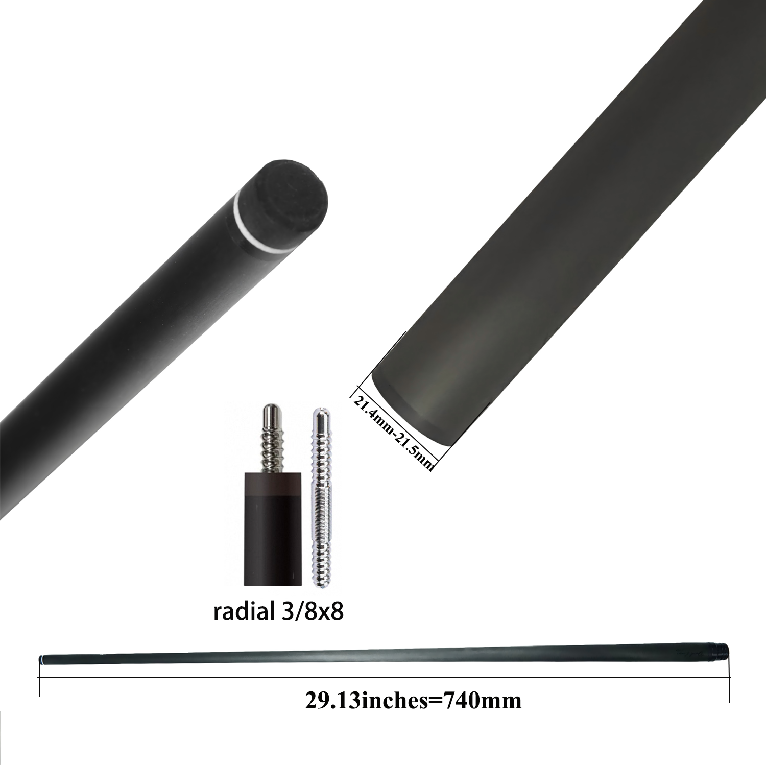 NO LOGO Cue Shaft Carbon Fiber pro taper Pool Cue Stick Billiards 10.5mm/11.5mm/12.5mm/13mm Play/Hit Carbon Fiber Pool Cue Shaft