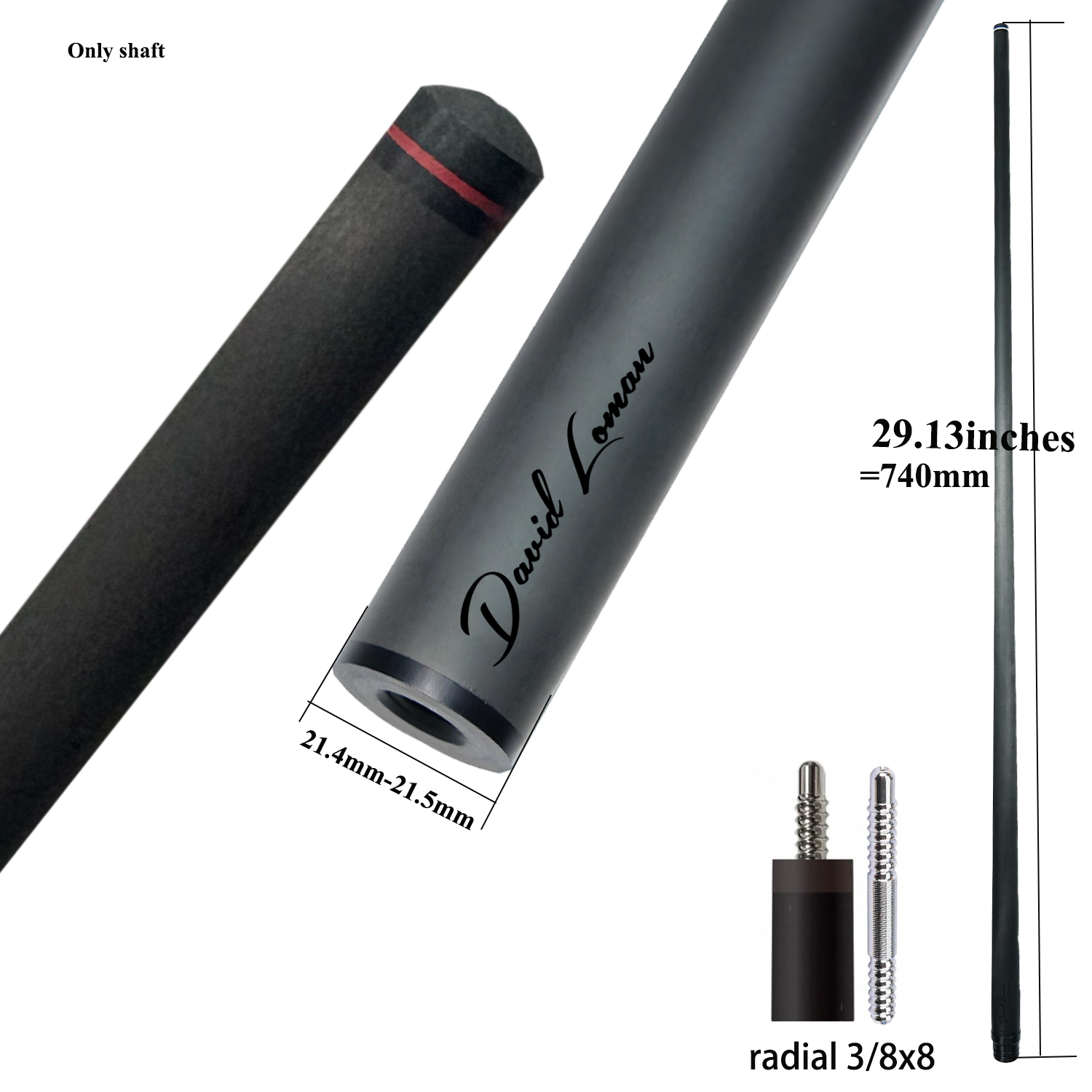13MM Punch/Break Carbon Fiber Cue Shaft 13mm 29.13inches specifically Designed for Powerful Hitting During Kickoff