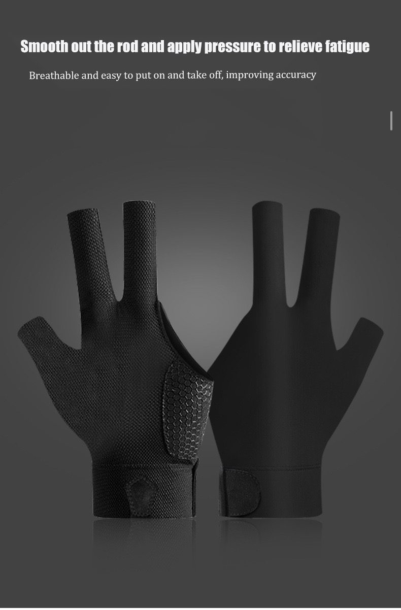 Professional billiards cue gloves Anti slip sweat absorbing breathable pool cue gloves
