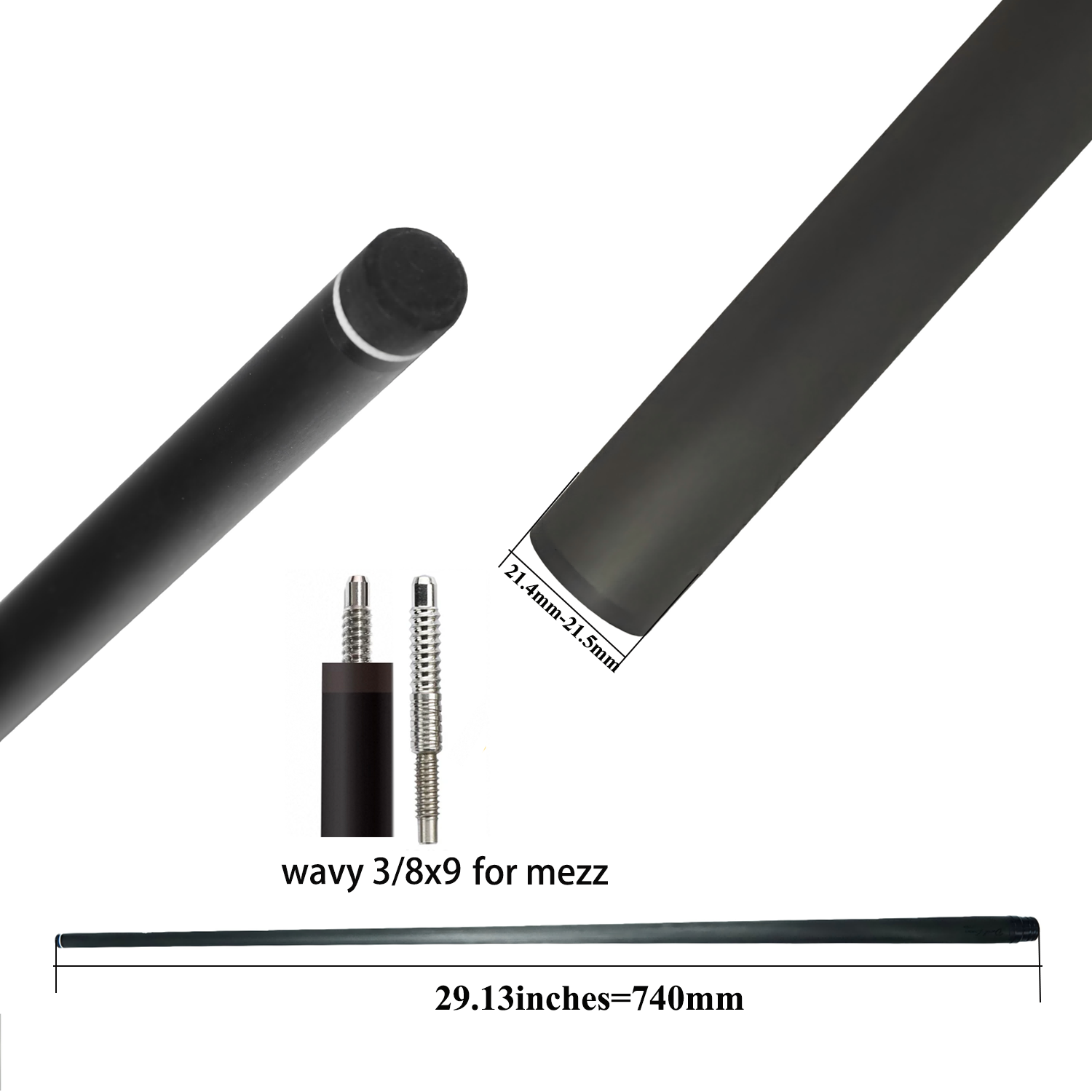 NO LOGO Cue Shaft Carbon Fiber pro taper Pool Cue Stick Billiards 10.5mm/11.5mm/12.5mm/13mm Play/Hit Carbon Fiber Pool Cue Shaft