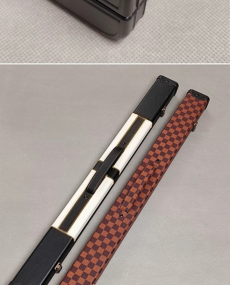 1/2 Billiards Cue Box High Quality Exquisite Craftsmanship Coffee Plaid Style