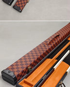 1/2 Billiards Cue Box High Quality Exquisite Craftsmanship Coffee Plaid Style