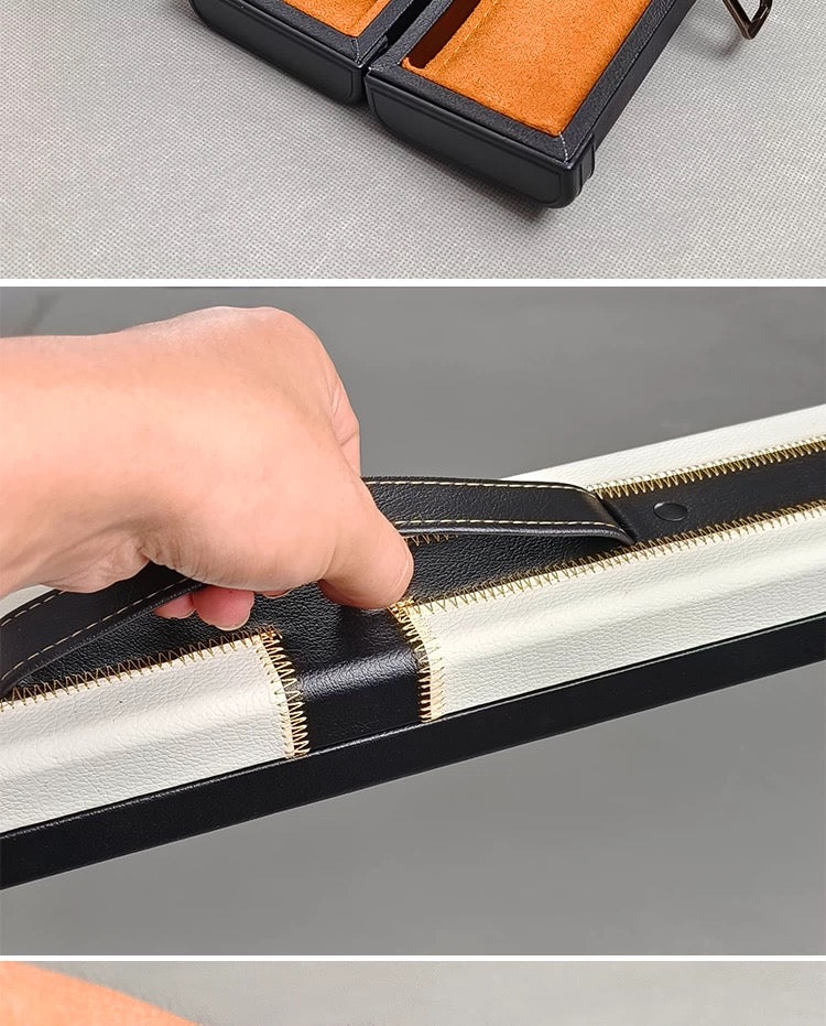 1/2 Billiards Cue Box High Quality Exquisite Craftsmanship Coffee Plaid Style