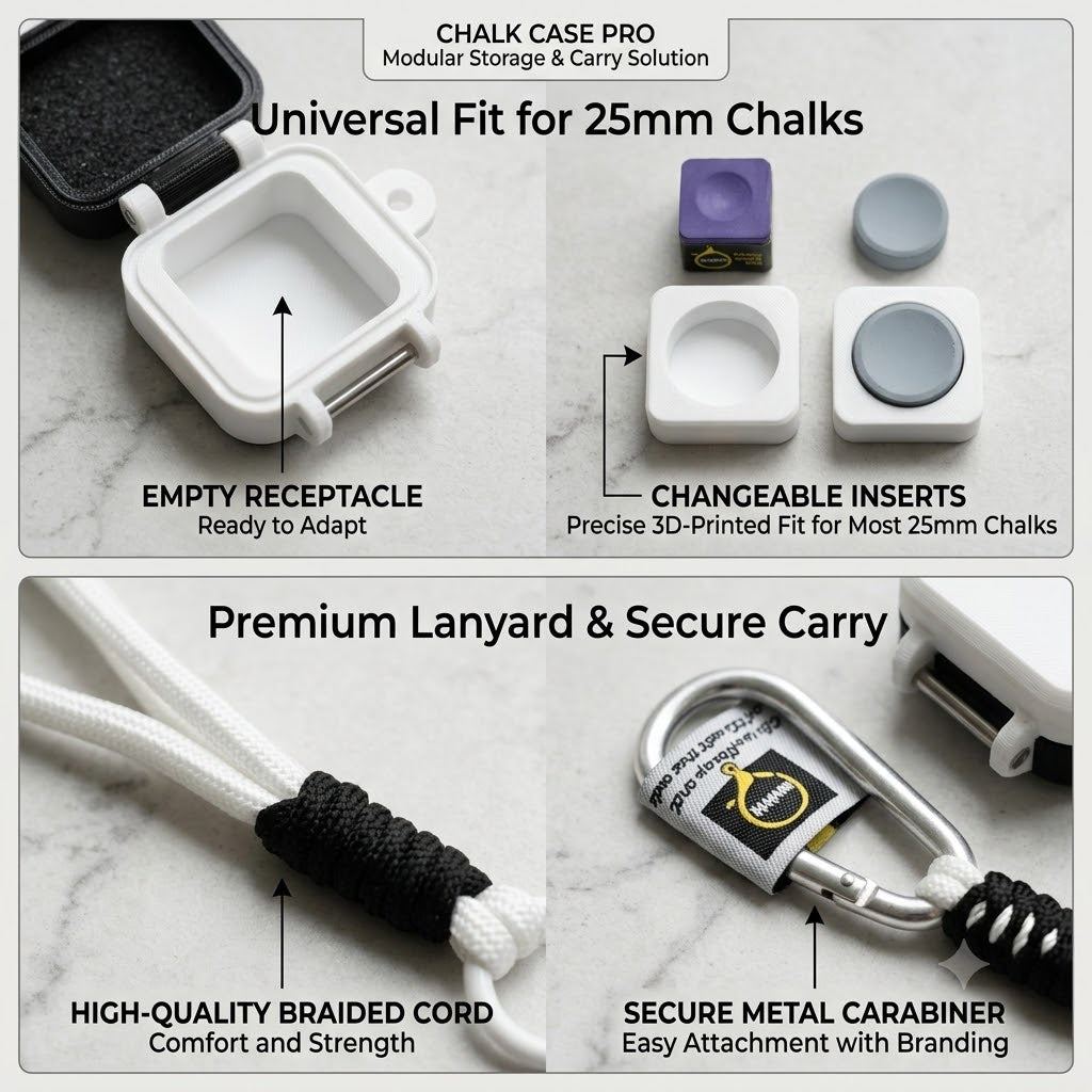 2-in-1 Billiard Chalk Case for Round and Square Chalk